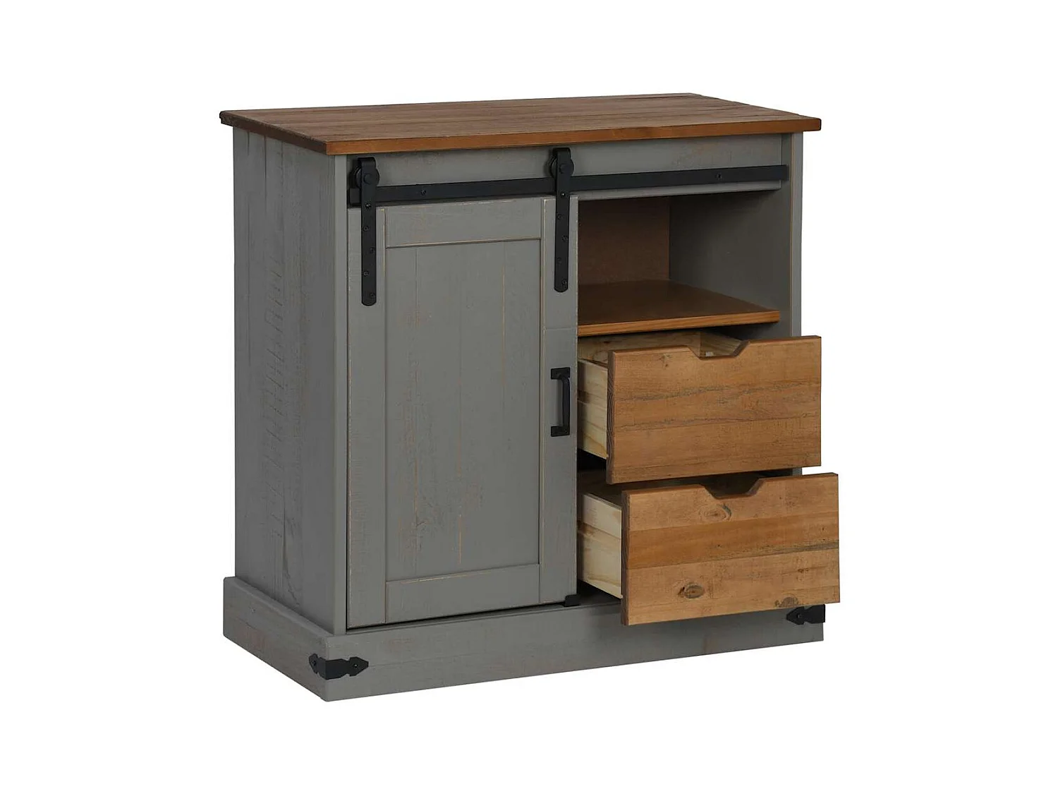 Credenza | Buffet | Armadio HALDEN con Anta Scorrevole 80x40x80 cm Legno Massello