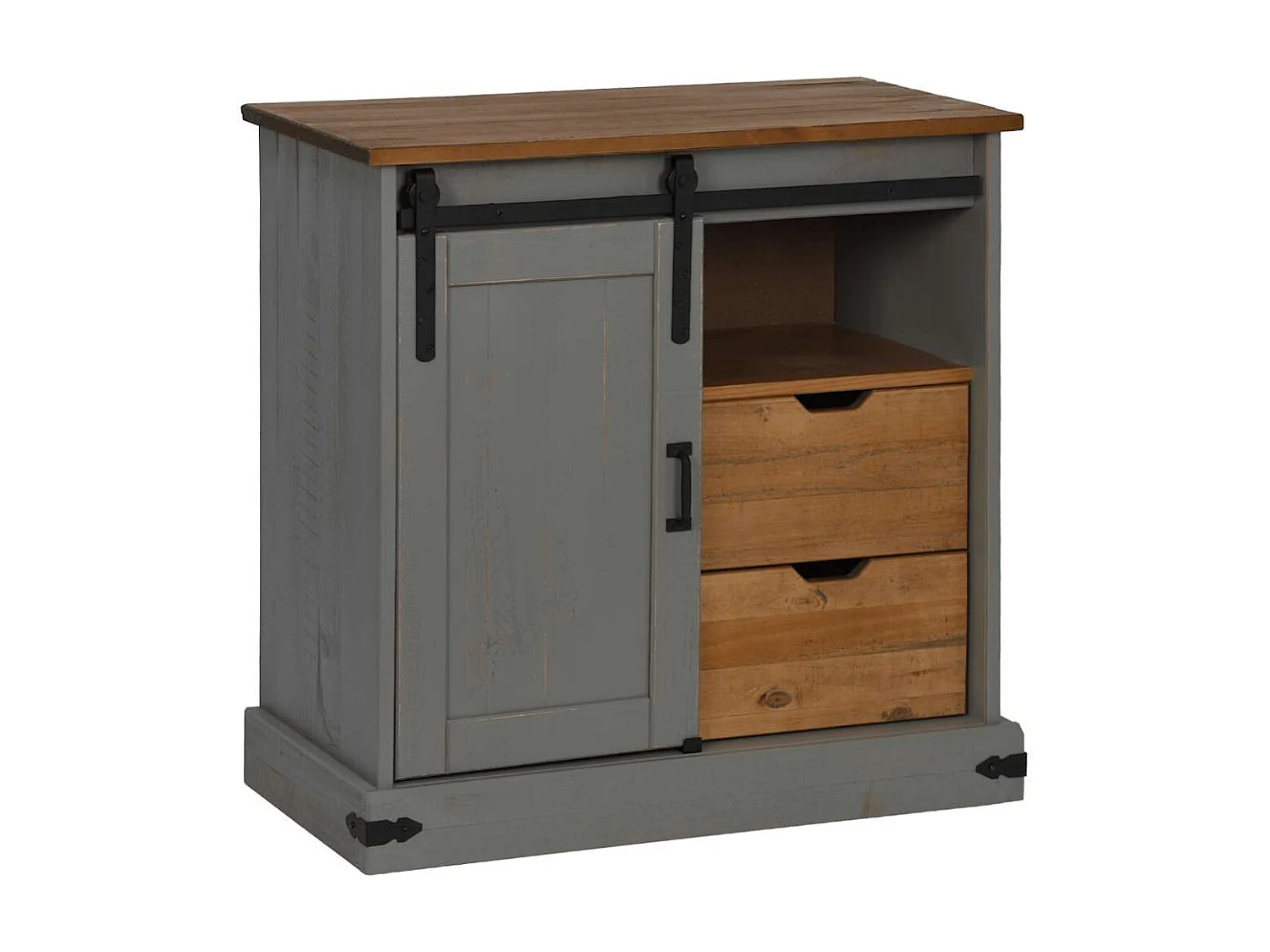 Credenza | Buffet | Armadio HALDEN con Anta Scorrevole 80x40x80 cm Legno Massello