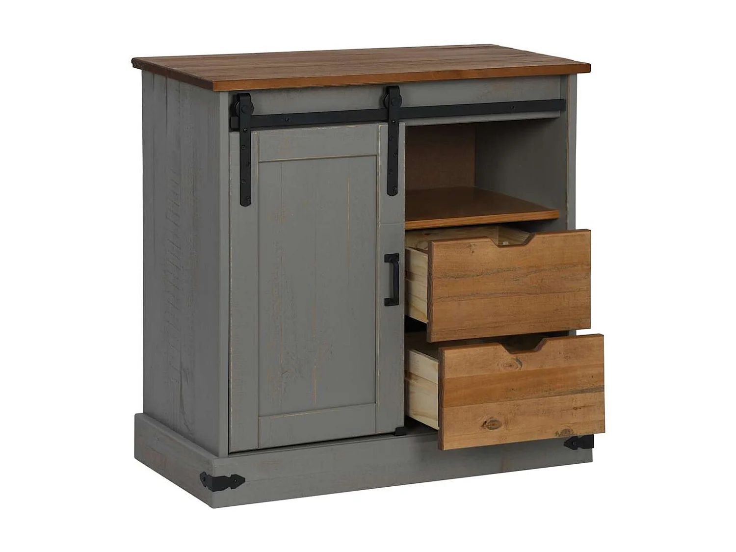 Credenza | Buffet | Armadio HALDEN con Anta Scorrevole 80x40x80 cm Legno Massello