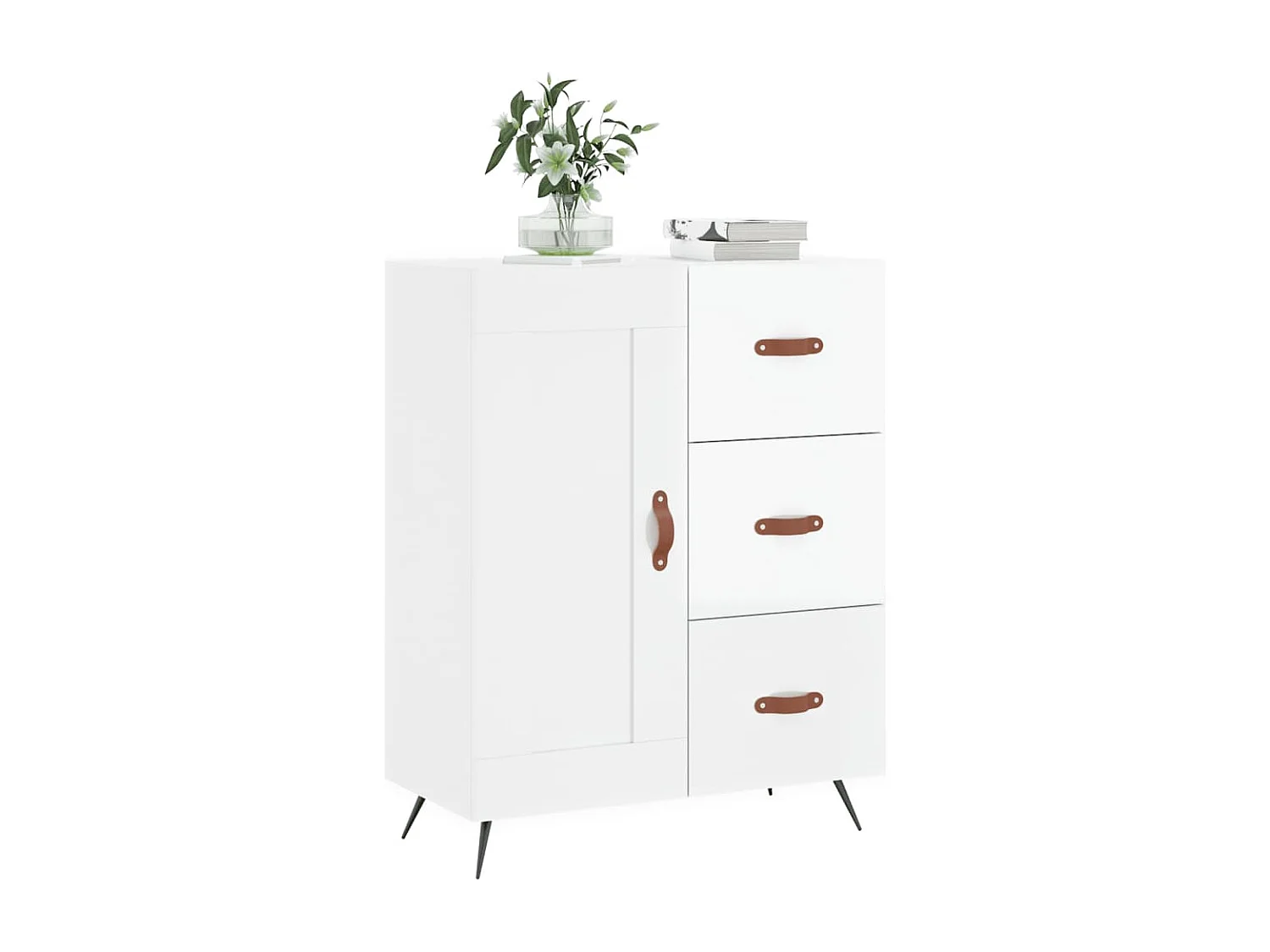 Buffet | Bahut | Meuble de rangement Blanc brillant 69,5x34x90 cm Bois d'ingénierie