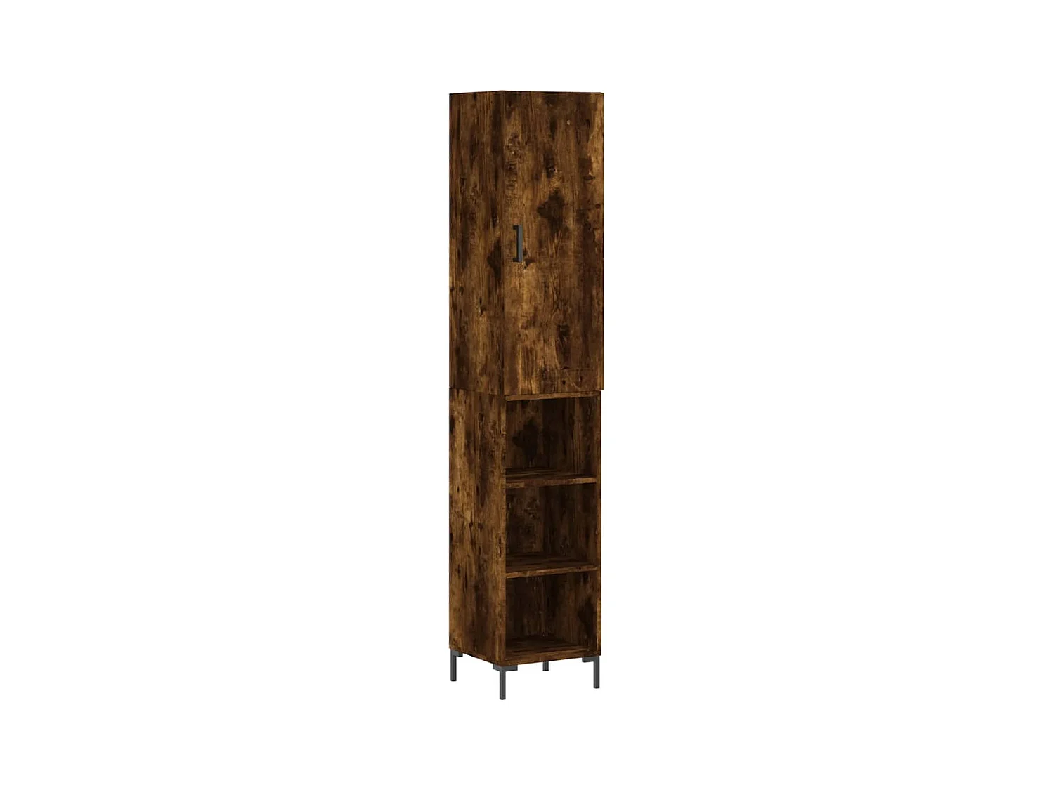 Buffet | Bahut | Meuble de rangement haut Chêne fumé 34,5x34x180 cm Bois d'ingénierie