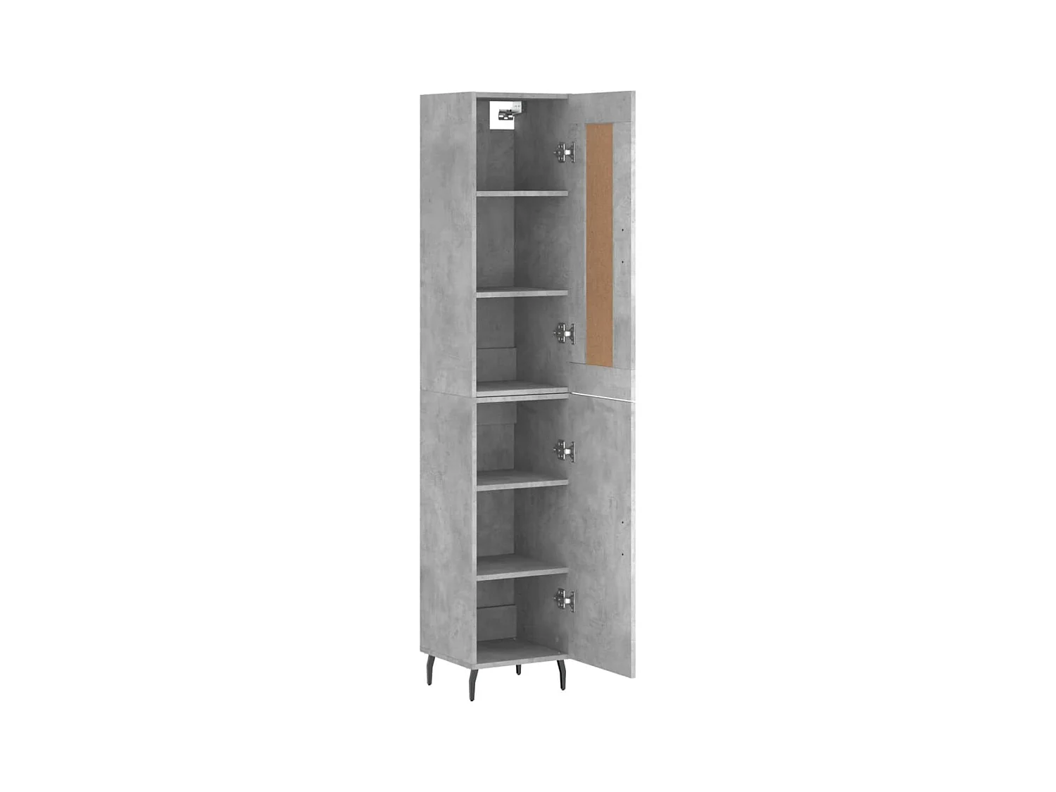 Buffet | Bahut | Meuble de rangement haut Gris béton 34,5x34x180 cm Bois d'ingénierie