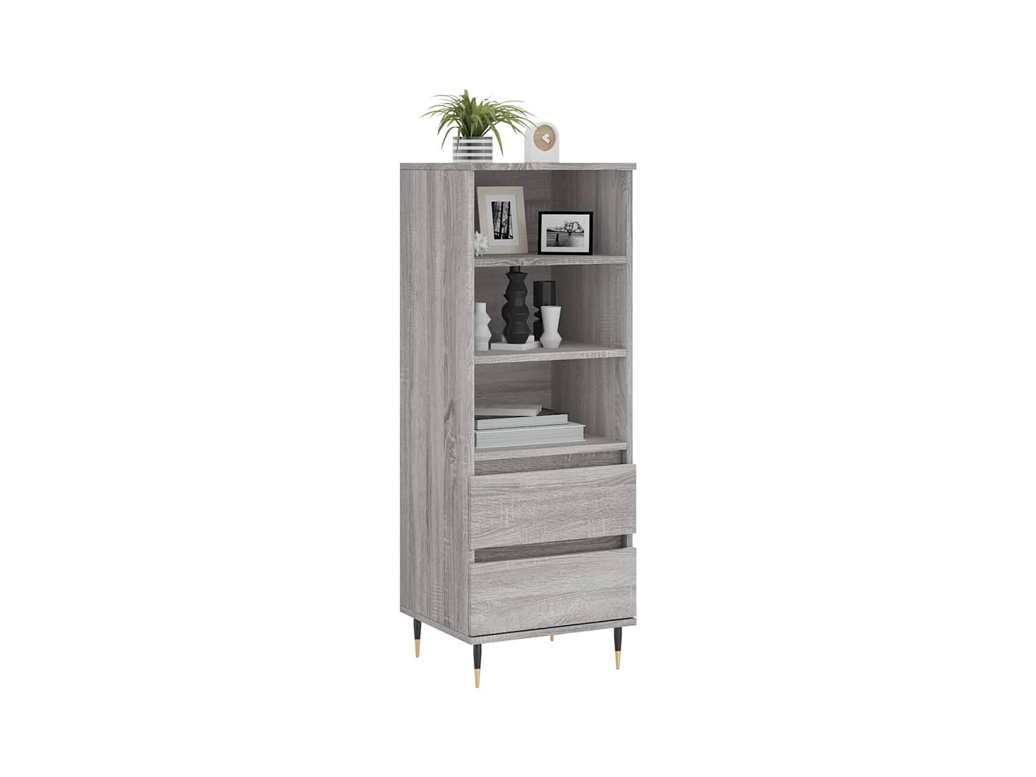 Buffet | Bahut | Meuble de rangement haut Sonoma gris 40x36x110 cm Bois d'ingénierie