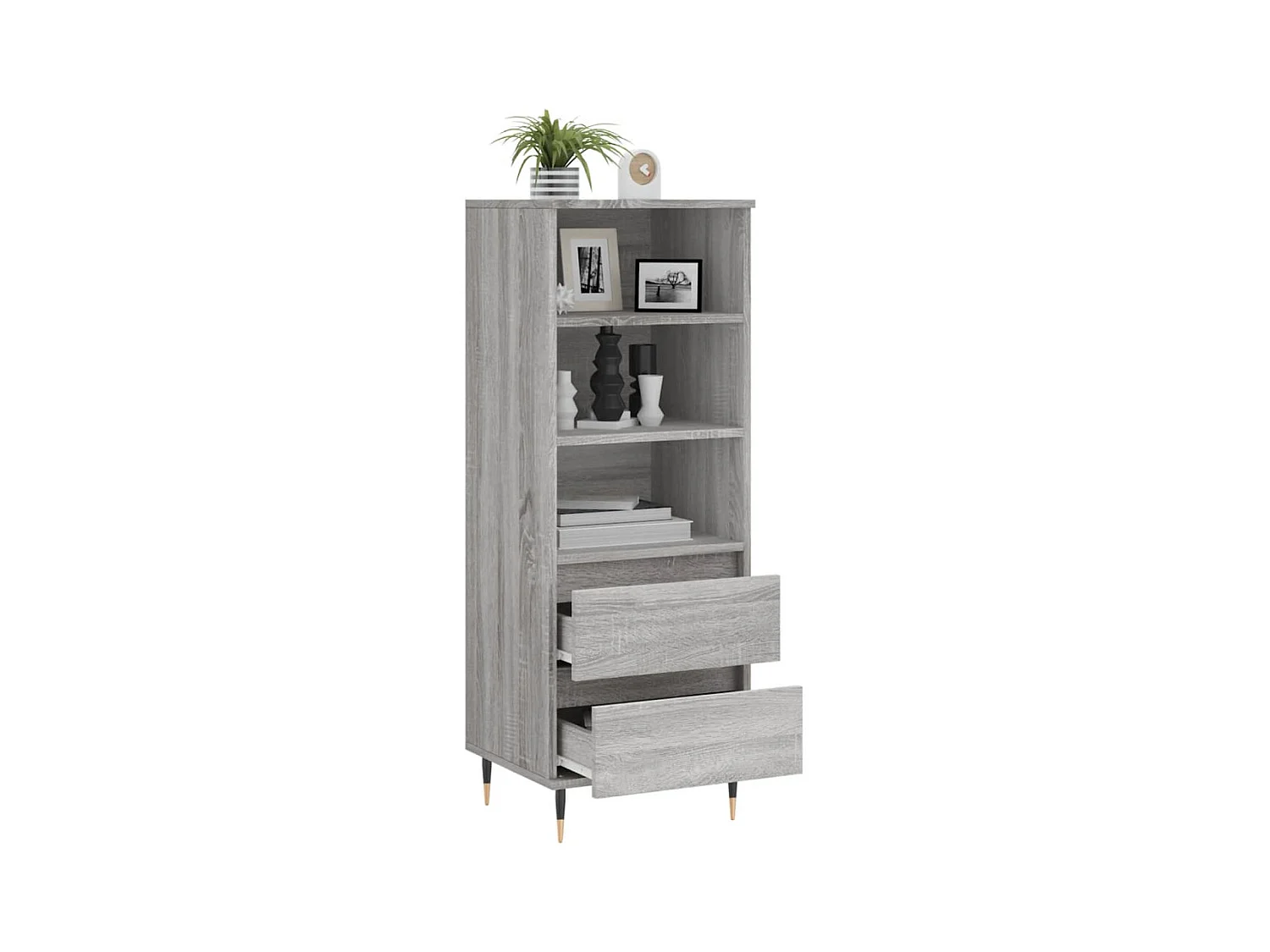 Buffet | Bahut | Meuble de rangement haut Sonoma gris 40x36x110 cm Bois d'ingénierie