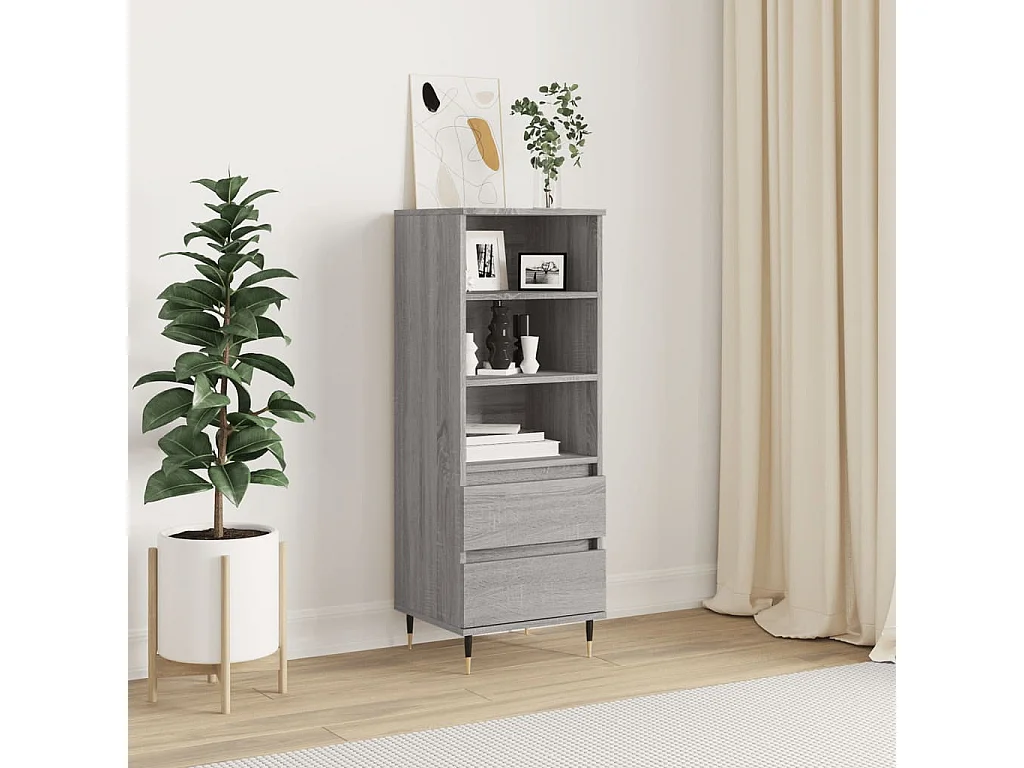 Credenza | Buffet | Armadio Grigio Sonoma 40x36x110 cm in Legno Multistrato