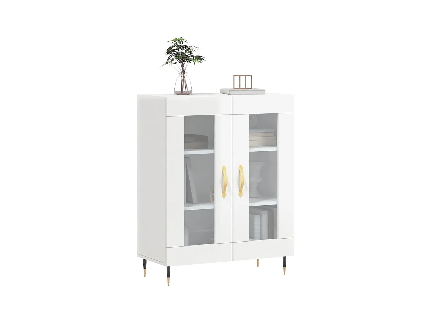 Buffet | Bahut | Meuble de rangement Blanc brillant 69,5x34x90 cm Bois d'ingénierie