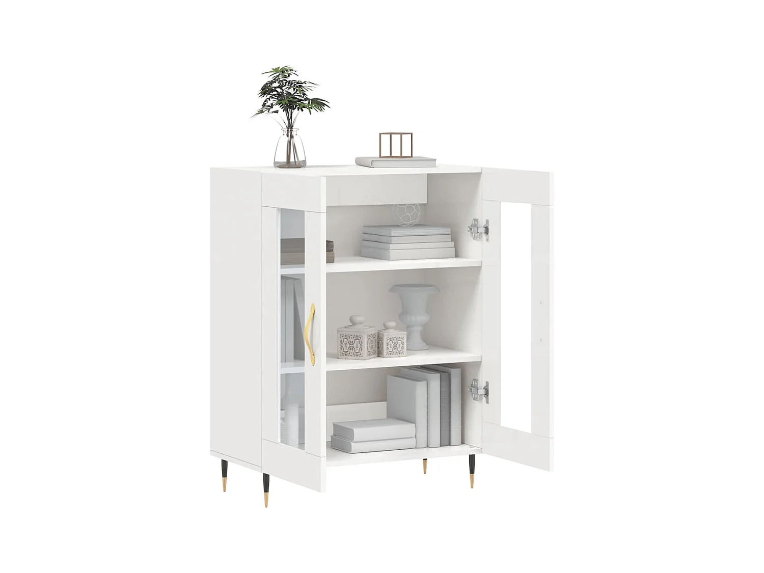 Buffet | Bahut | Meuble de rangement Blanc brillant 69,5x34x90 cm Bois d'ingénierie