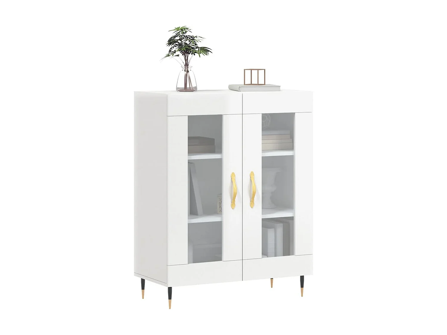 Buffet | Bahut | Meuble de rangement Blanc brillant 69,5x34x90 cm Bois d'ingénierie