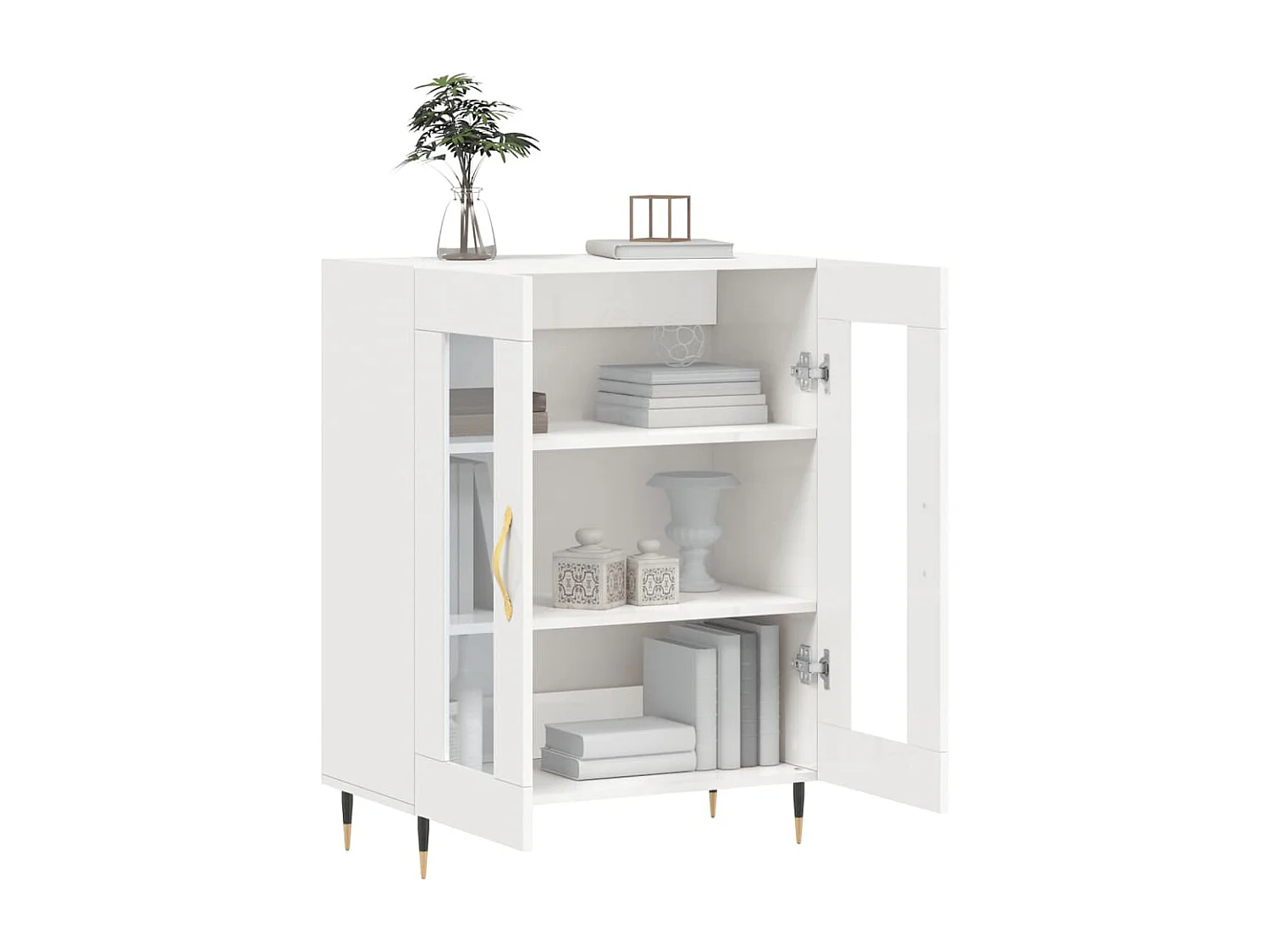 Buffet | Bahut | Meuble de rangement Blanc brillant 69,5x34x90 cm Bois d'ingénierie