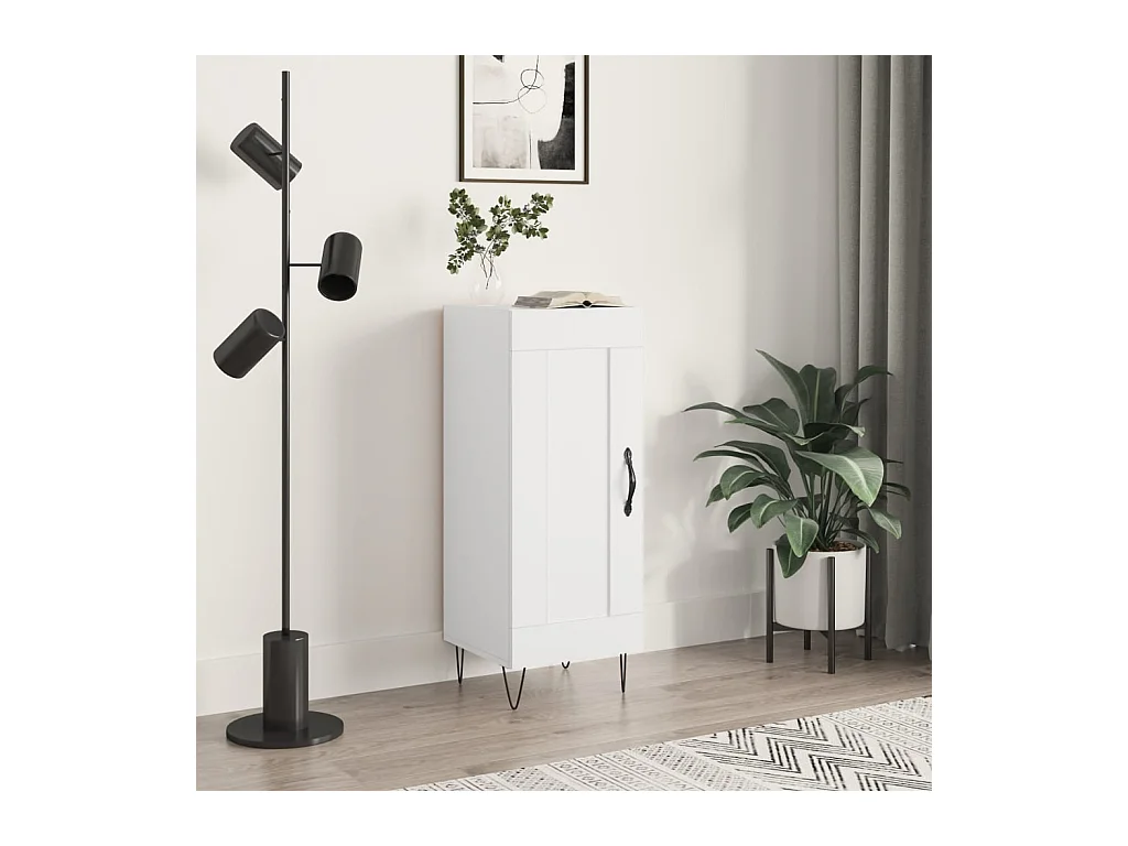 Buffet | Bahut | Meuble de rangement Blanc brillant 34,5x34x90 cm Bois d'ingénierie