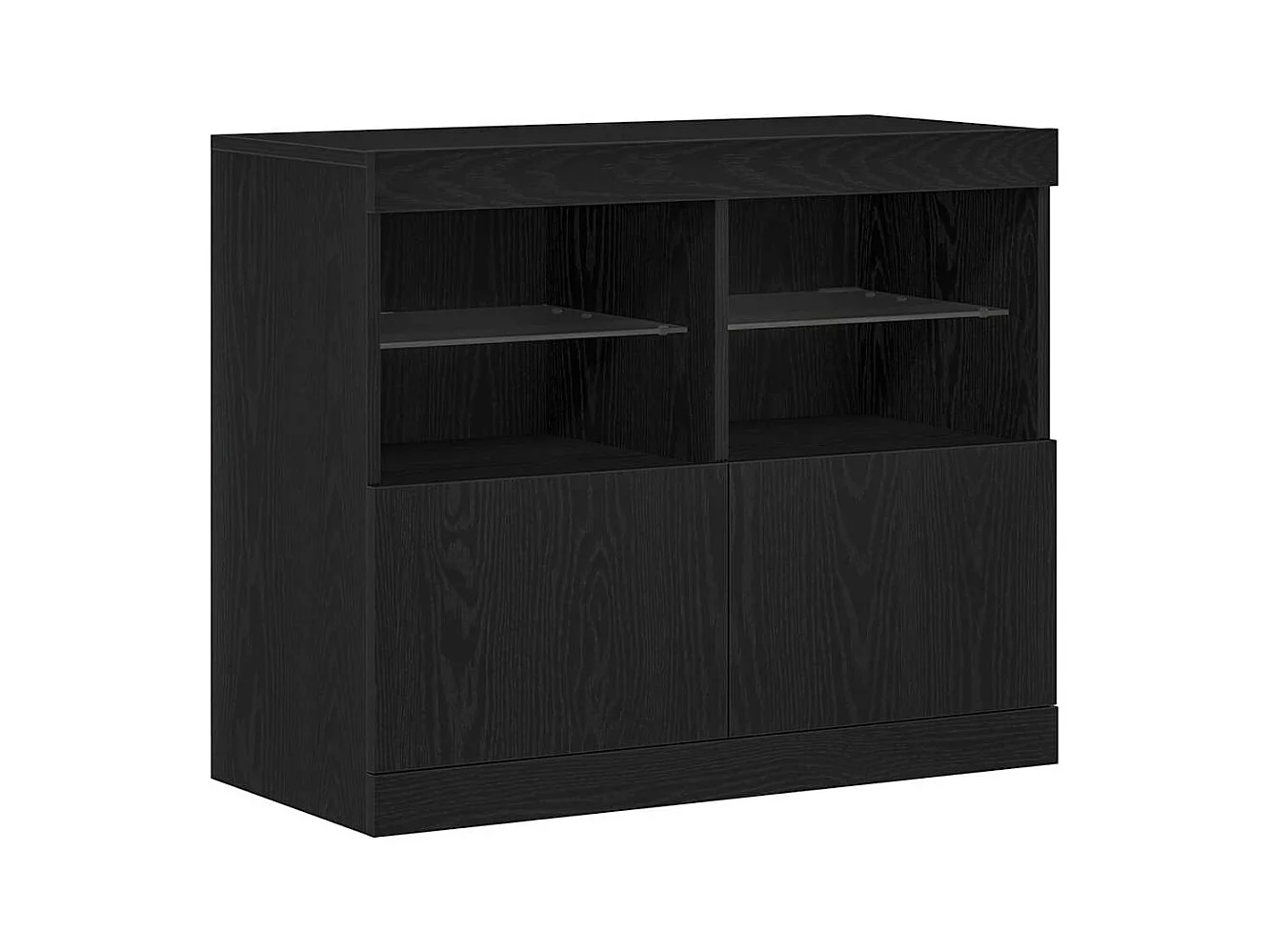 Buffet | Bahut | Meuble de rangement avec lumières LED Chêne noir 81x37x67 cm