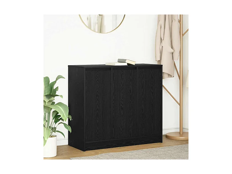 Buffet | Bahut | Meuble de rangement chêne noir 85x34x76 cm bois d'ingénierie