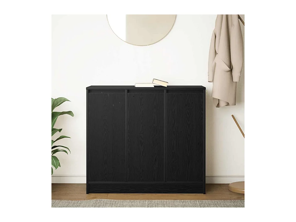 Buffet | Bahut | Meuble de rangement chêne noir 85x34x76 cm bois d'ingénierie