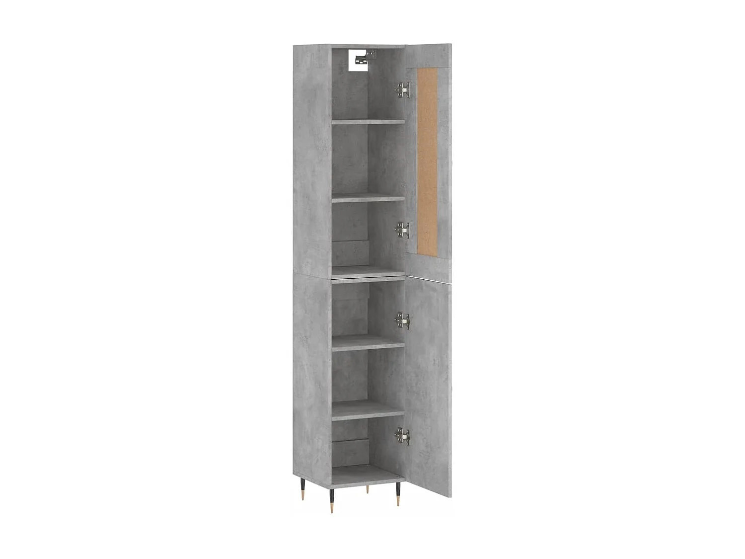 Credenza | Buffet | Armadio Grigio Cemento 34,5x34x180 cm in Legno Multistrato