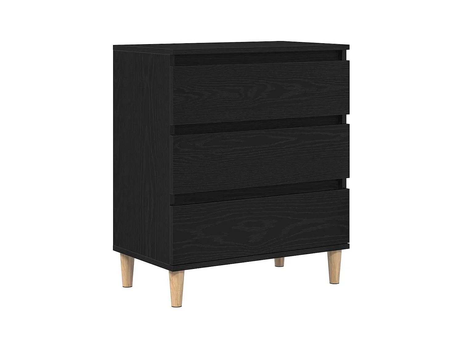 Buffet | Commode à tiroir | Meuble de rangement Noir Chêne 60x35x70 cm Bois d'ingénierie