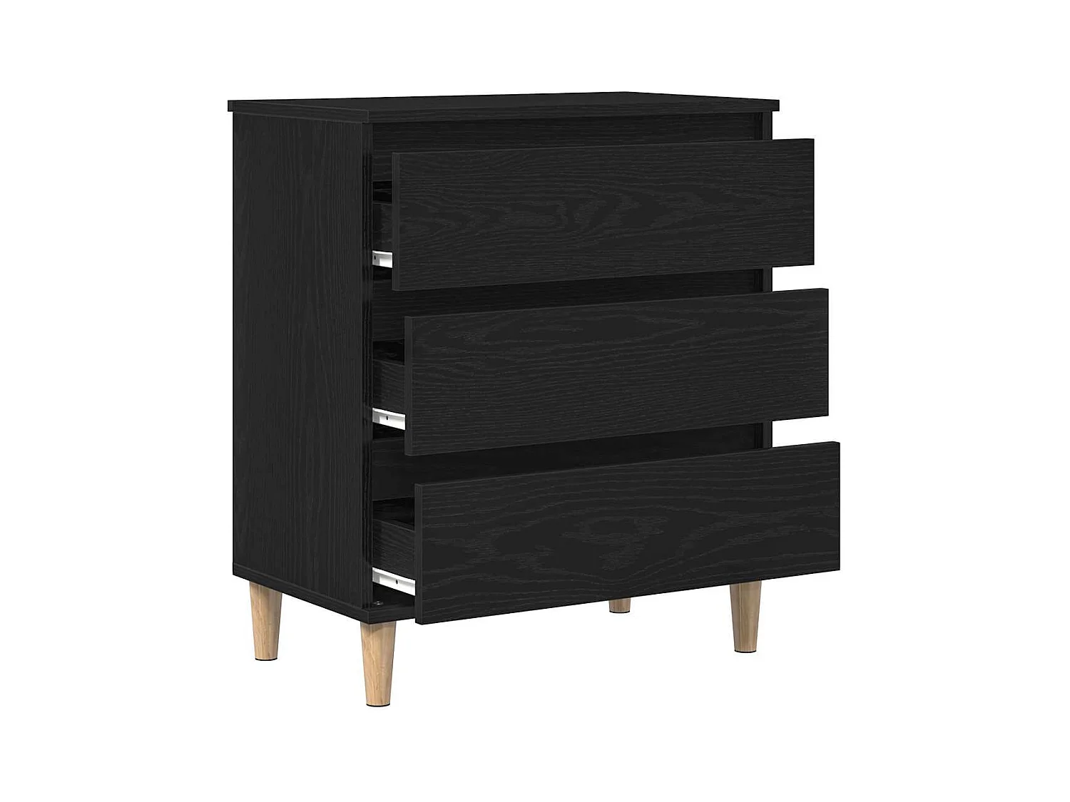 Buffet | Commode à tiroir | Meuble de rangement Noir Chêne 60x35x70 cm Bois d'ingénierie