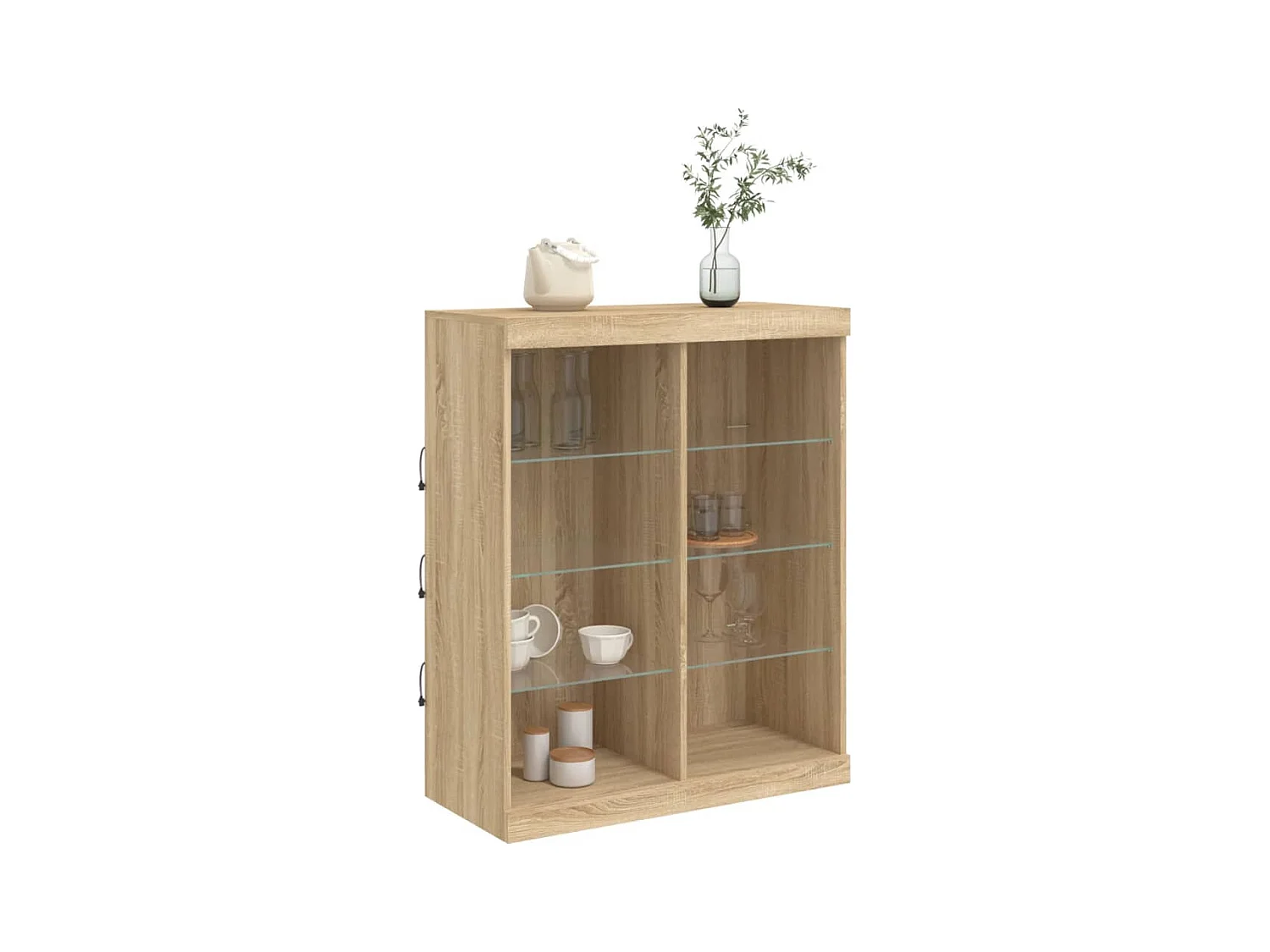 Buffet | Bahut | Meuble de rangement avec lumières LED chêne sonoma 81x37x100 cm