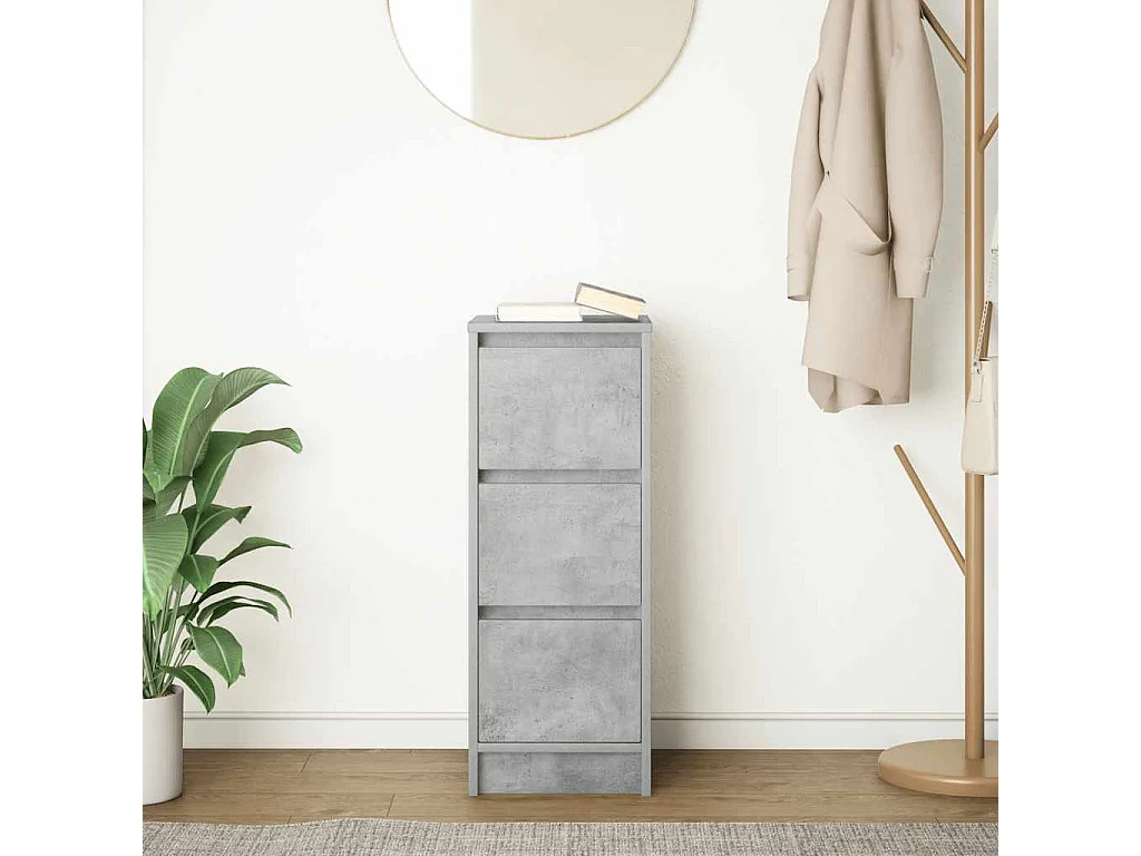 Buffet | Commode à tiroir | Meuble de rangement gris béton 29,5x34x76 cm bois d'ingénierie