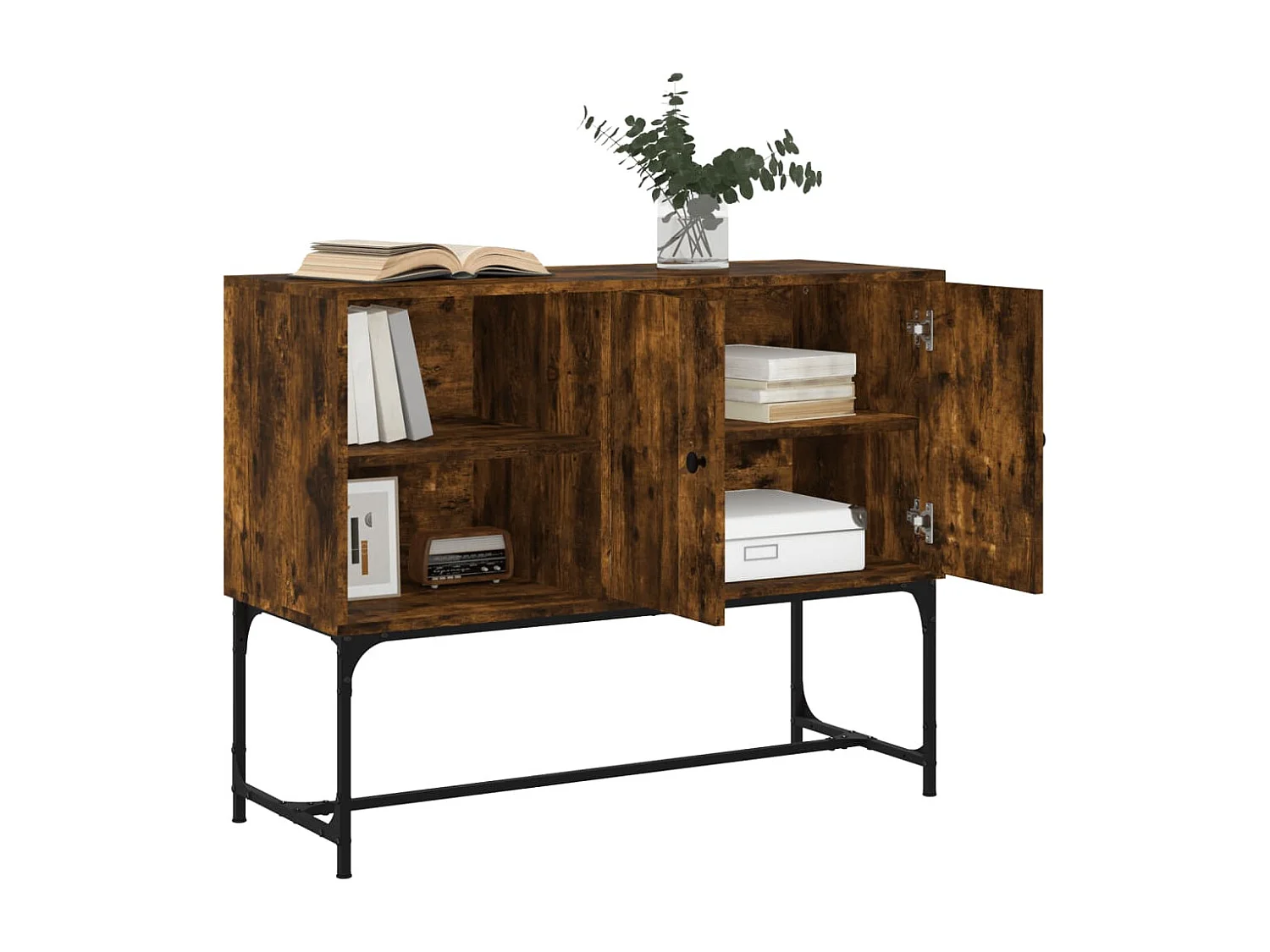 Buffet | Bahut | Meuble de rangement chêne fumé 100x40x79,5 cm bois d'ingénierie