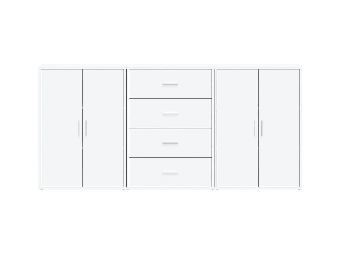 Credenze | Buffet | Armadi 3 pz Bianche 60x31x84 cm in Legno Multistrato