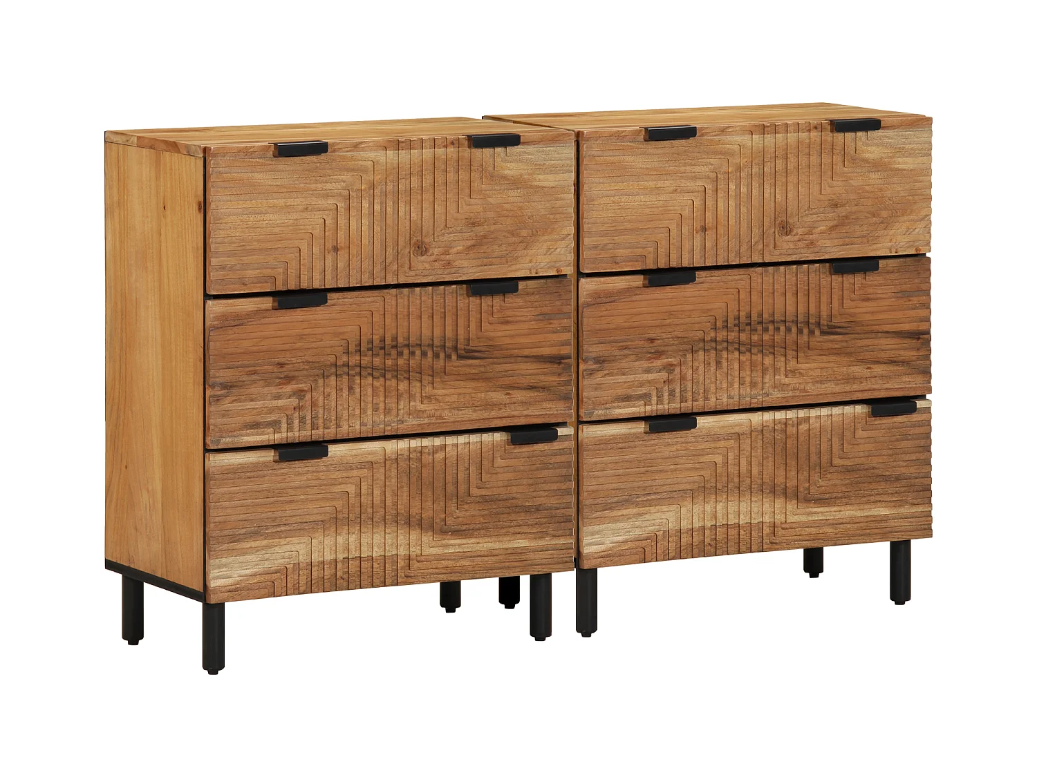 Credenze | Sideboards | Armadi 2 pcs Marrone 60x33x75 cm Legno Massello di Acacia