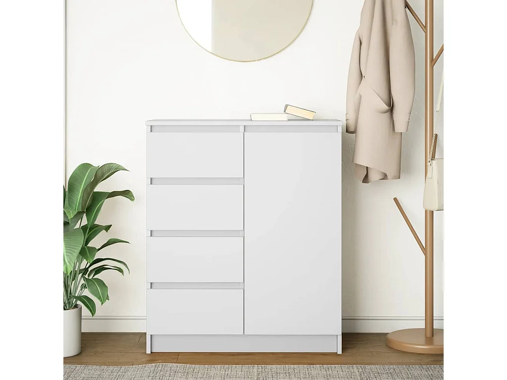 Buffet | Commode à tiroir | Meuble de rangement avec tiroirs blanc 71x35x84 cm bois d'ingénierie