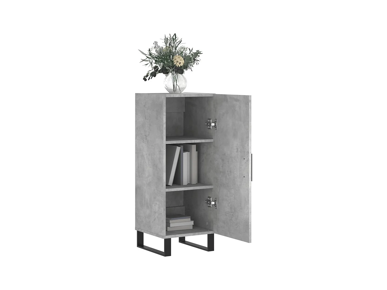 Credenza | Buffet | Armadio Grigio Cemento 34,5x34x90 cm in Legno Multistrato