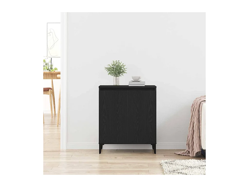 Credenza | Buffet | Armadio Nera in Rovere 60x35x70 cm in Legno Ingegnerizzato