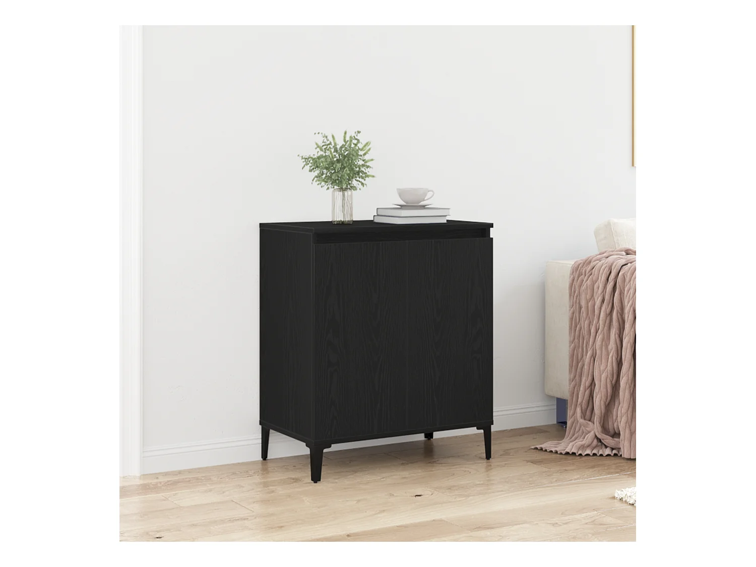 Credenza | Buffet | Armadio Nera in Rovere 60x35x70 cm in Legno Ingegnerizzato