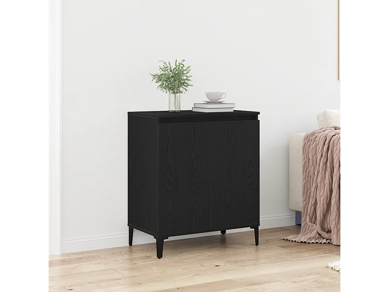 Credenza | Buffet | Armadio Nera in Rovere 60x35x70 cm in Legno Ingegnerizzato