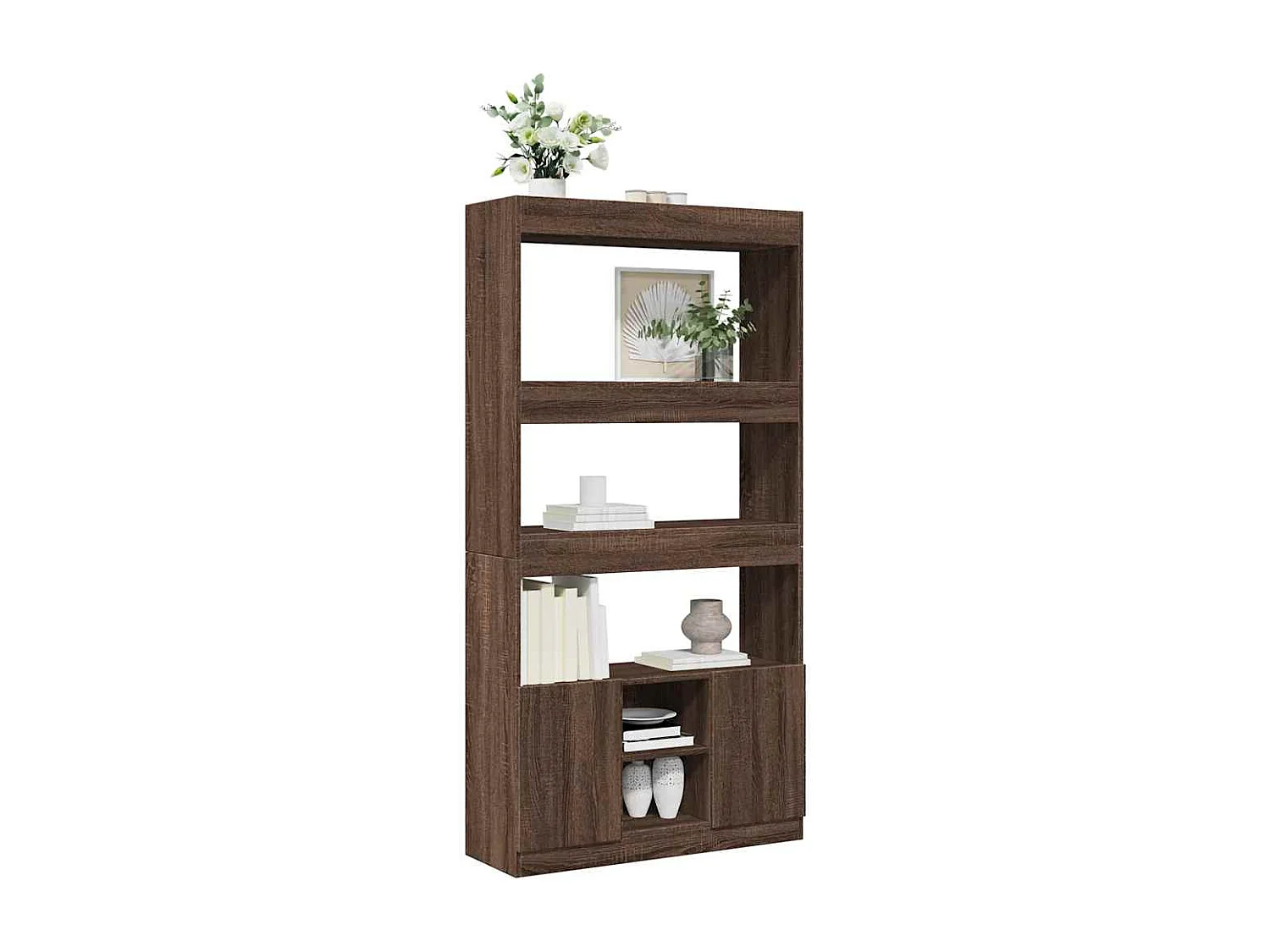 Buffet | Bahut | Meuble de rangement haut chêne marron 92x33x180 cm bois d'ingénierie