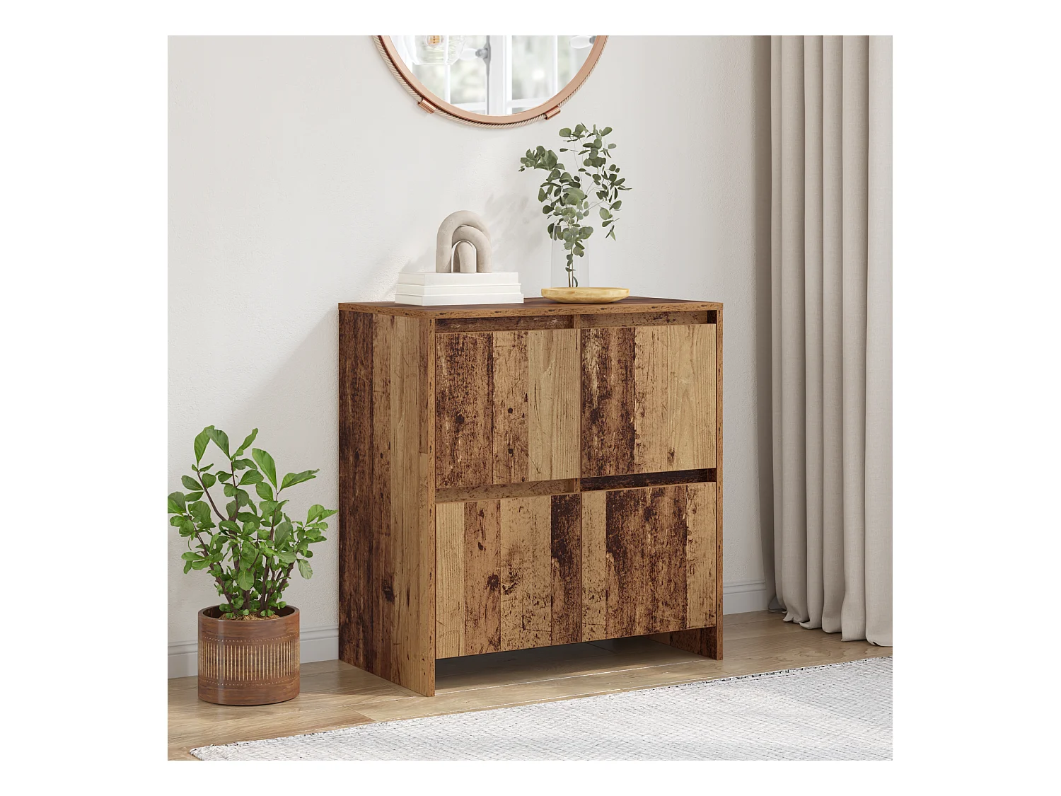 Buffet | Bahut | Meuble de rangement avec porte Bois ancien 70 x 41 x 75 cm Bois d'ingénierie
