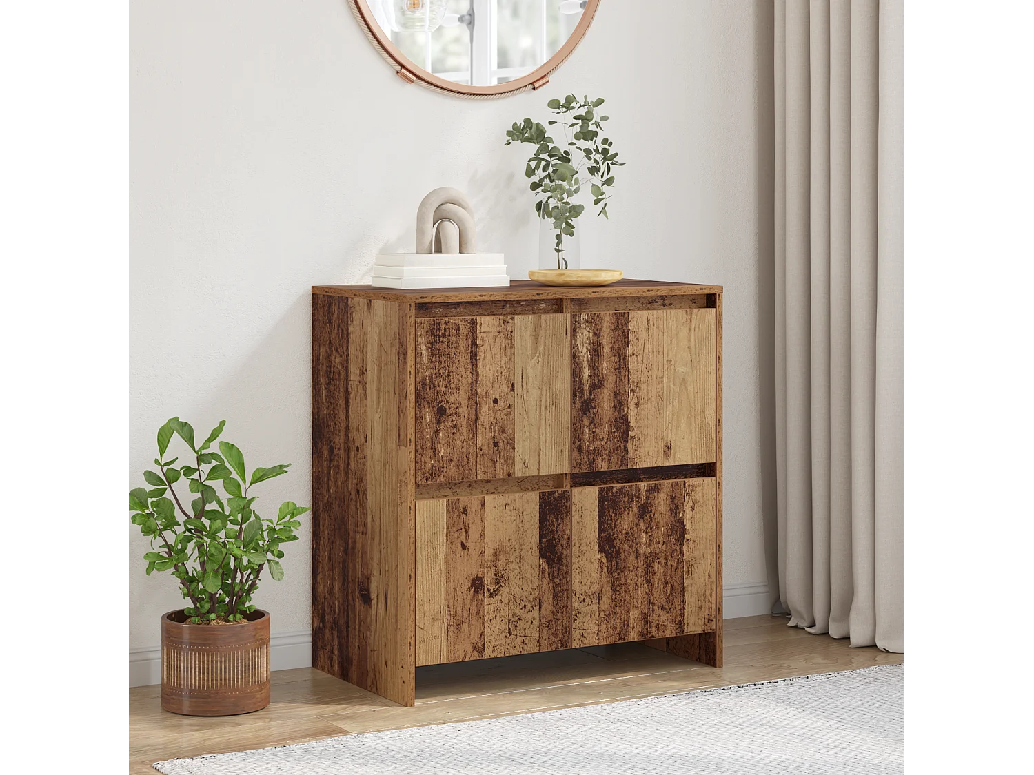Buffet | Bahut | Meuble de rangement avec porte Bois ancien 70 x 41 x 75 cm Bois d'ingénierie