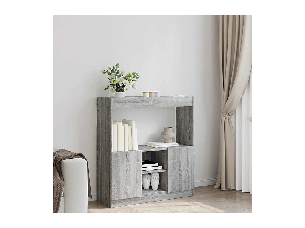 Credenza | Buffet | Armadio Grigio Sonoma 92x33x100 cm in Legno Multistrato