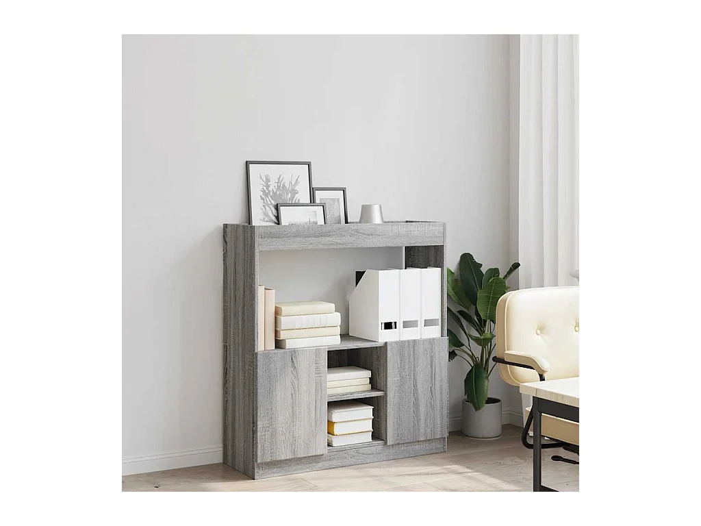 Credenza | Buffet | Armadio Grigio Sonoma 92x33x100 cm in Legno Multistrato