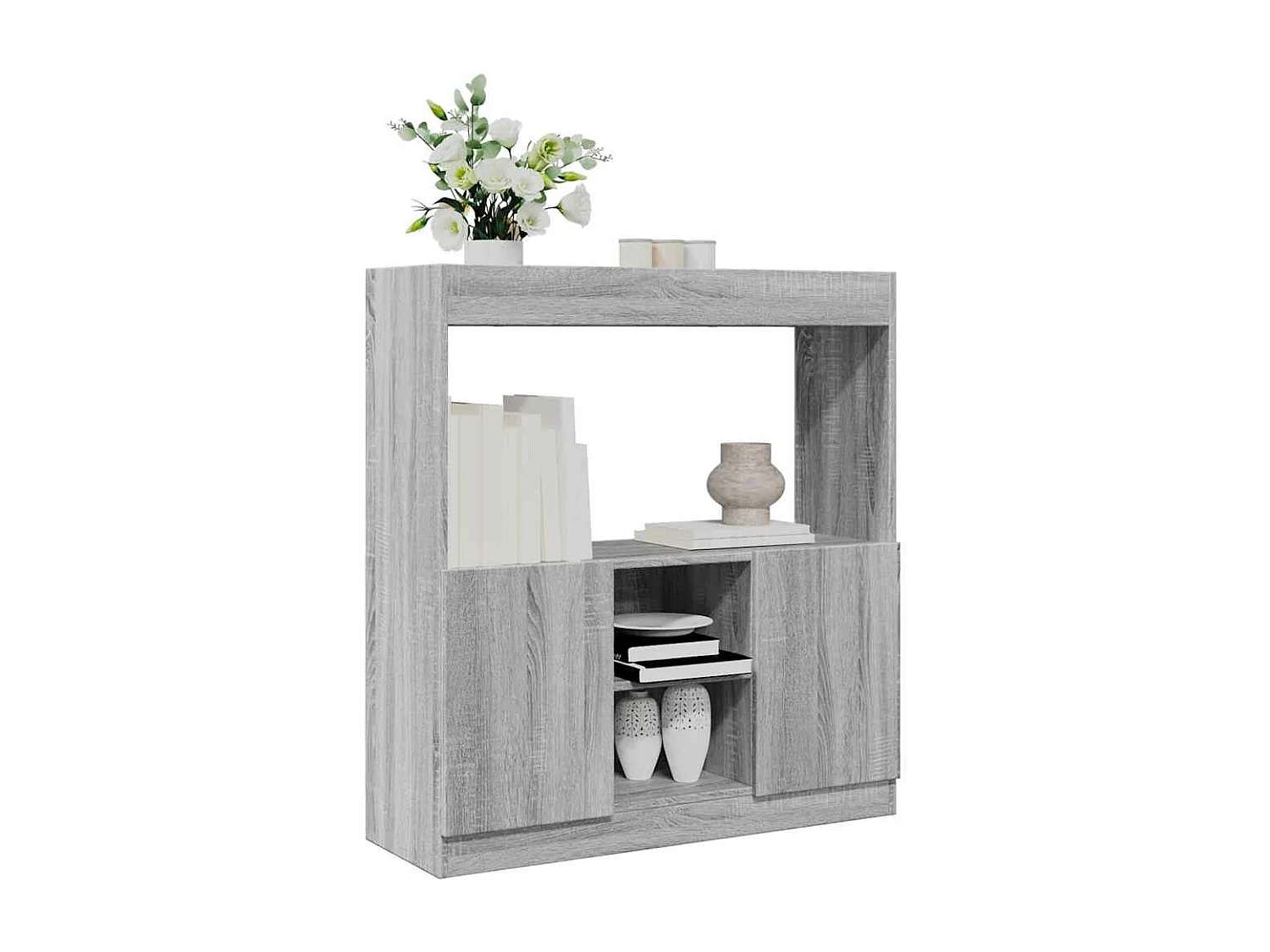 Buffet | Bahut | Meuble de rangement haut sonoma gris 92x33x100 cm bois d'ingénierie