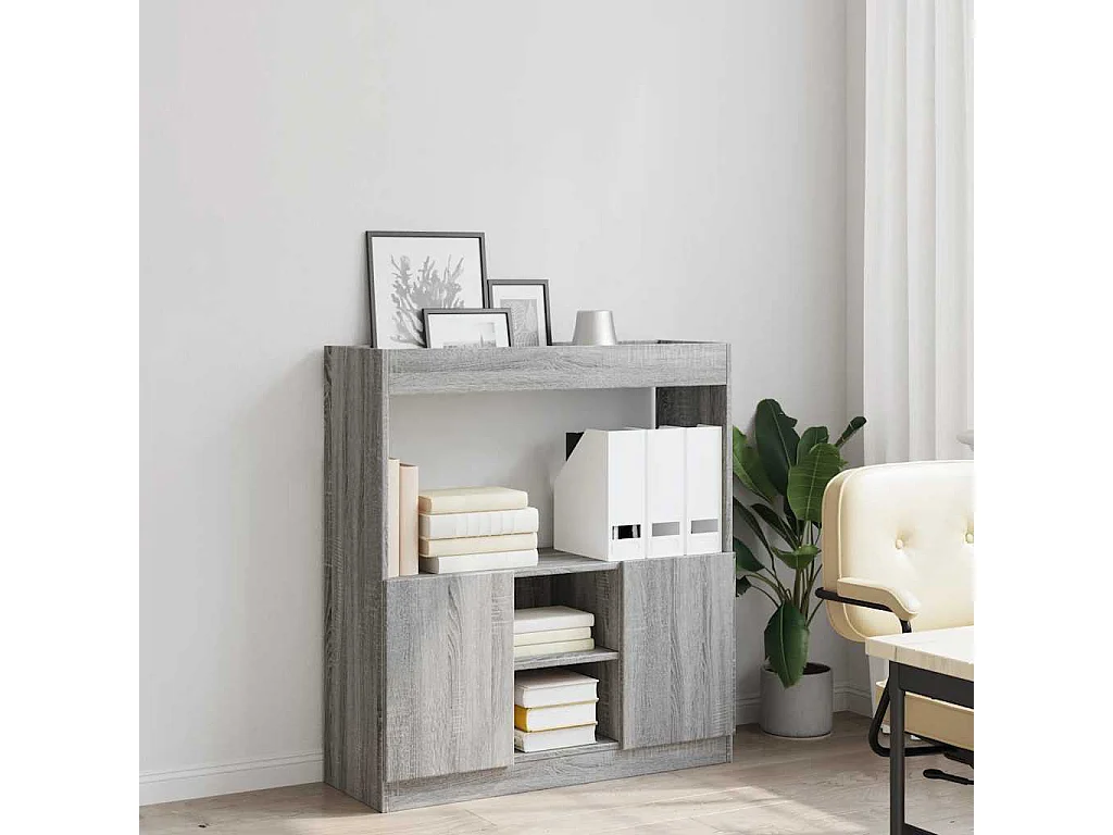 Buffet | Bahut | Meuble de rangement haut sonoma gris 92x33x100 cm bois d'ingénierie