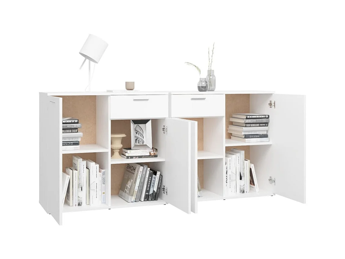 Buffet | Commode à tiroir | Meuble de rangement Blanc 160x36x75 cm Bois d'ingénierie