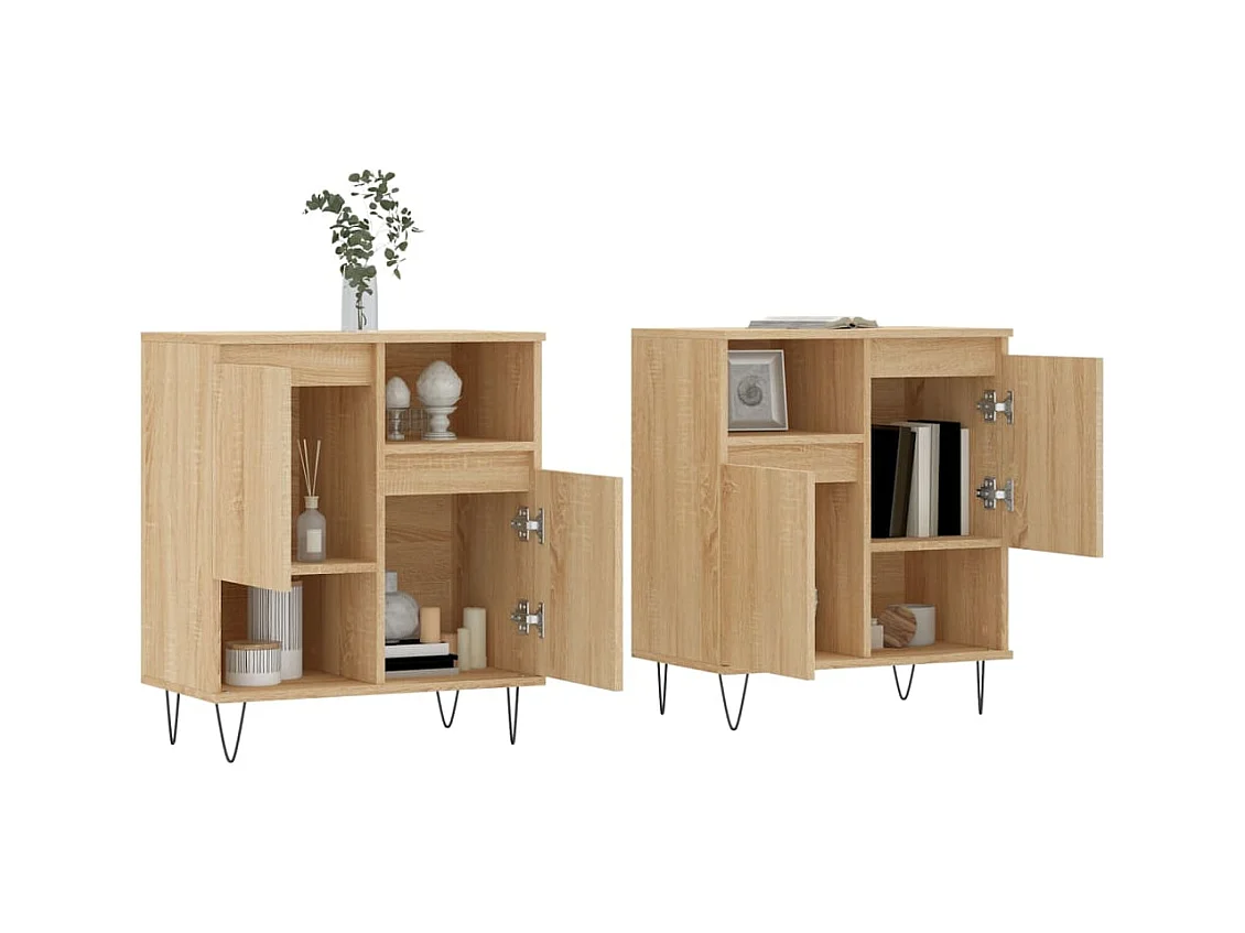 Credenze | Buffet | Armadi 2 pz Rovere Sonoma in Legno Multistrato
