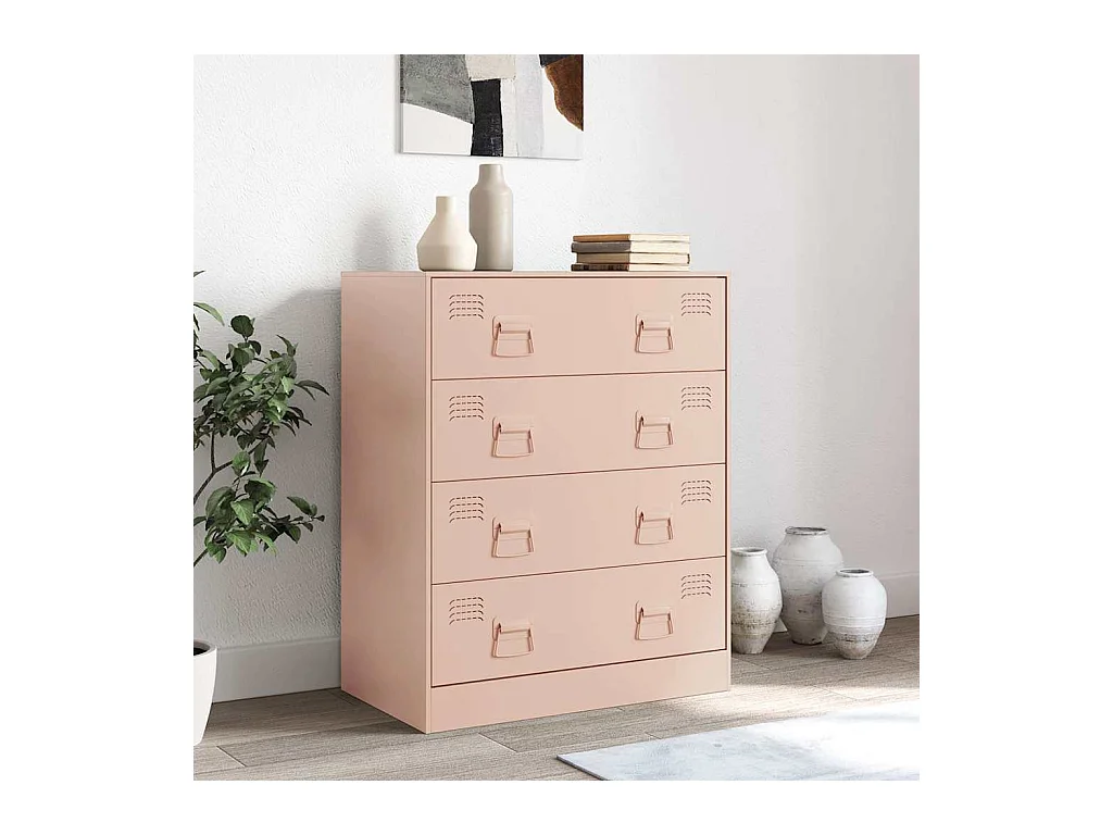 Buffet | Commode à tiroir | Meuble de rangement rose 67x39x83 cm acier