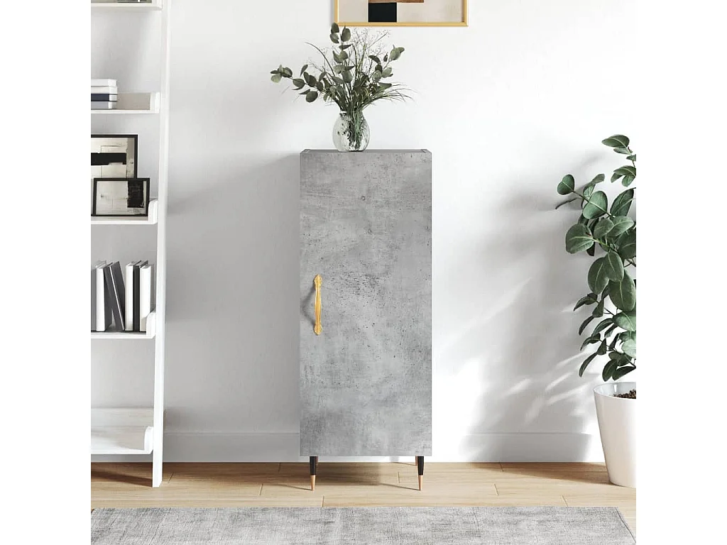 Buffet | Bahut | Meuble de rangement Gris béton 34,5x34x90 cm Bois d'ingénierie