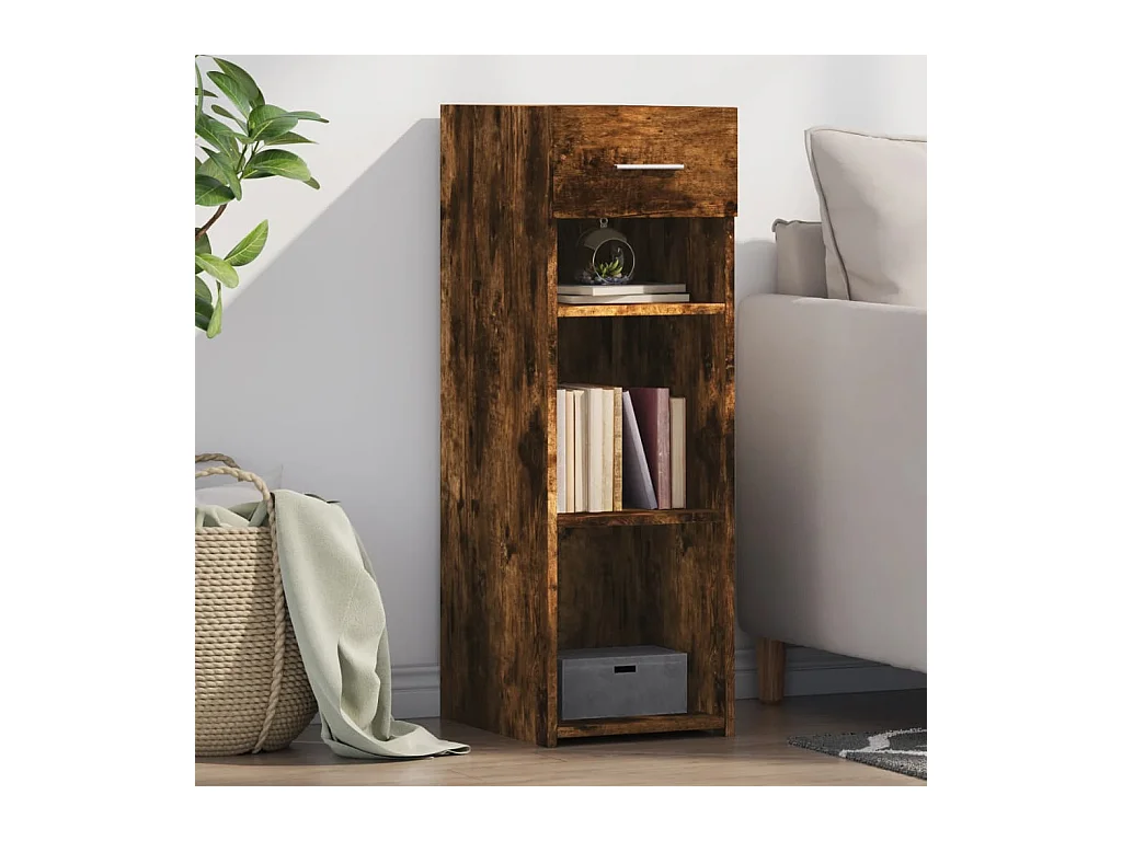 Buffet | Bahut | Meuble de rangement chêne fumé 30x42,5x93 cm bois d'ingénierie