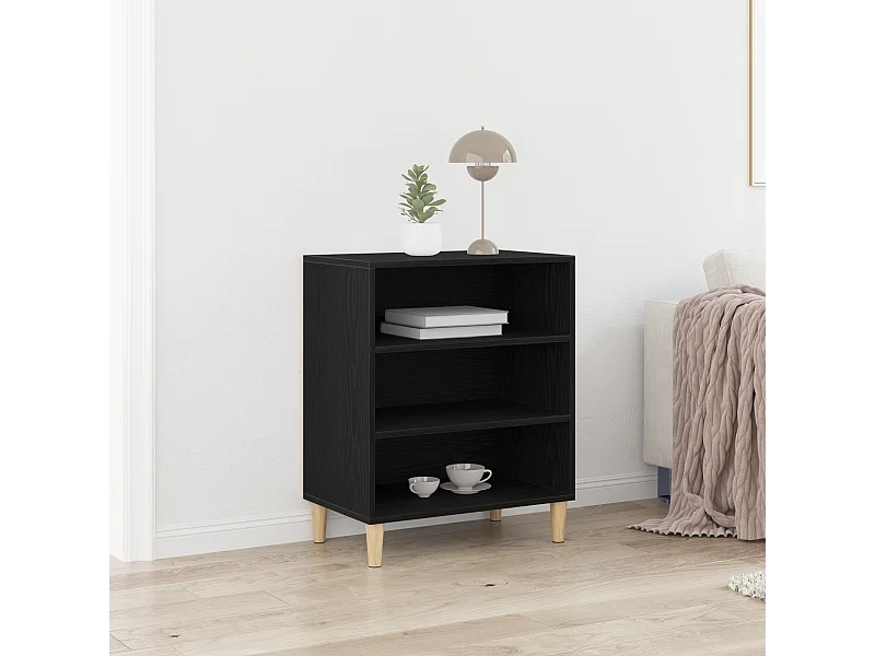 Buffet | Bahut | Meuble de rangement Noir en Chêne 57x35x70 cm en Bois d'ingénierie