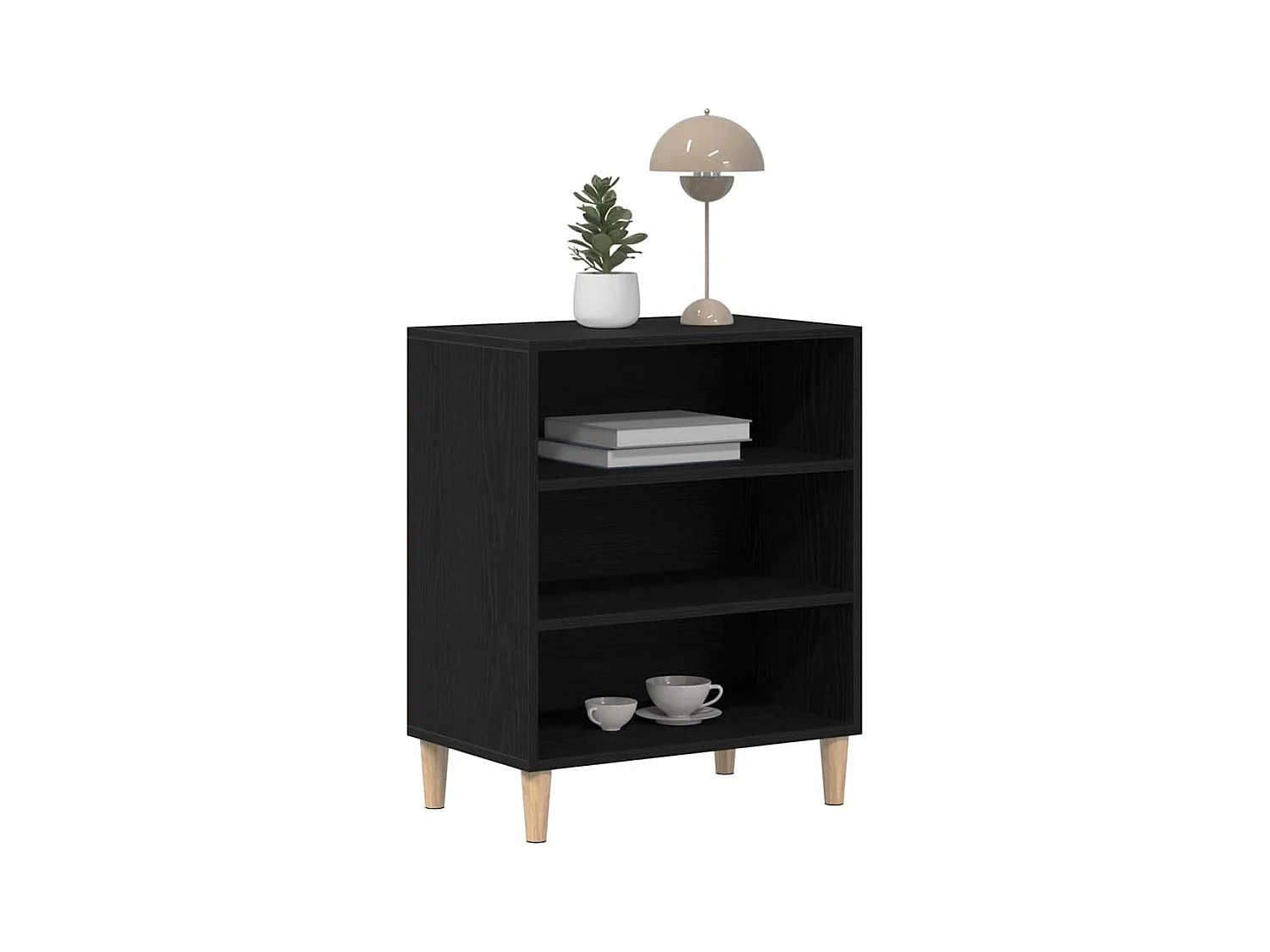 Buffet | Bahut | Meuble de rangement Noir en Chêne 57x35x70 cm en Bois d'ingénierie