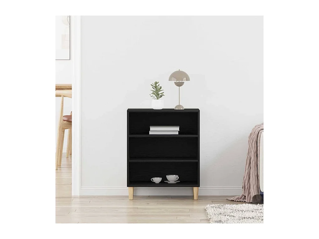 Buffet | Bahut | Meuble de rangement Noir en Chêne 57x35x70 cm en Bois d'ingénierie