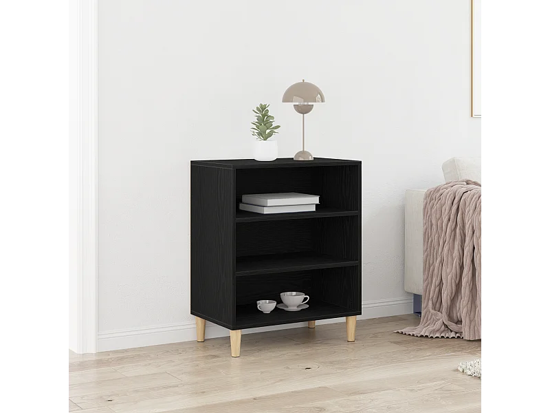 Buffet | Bahut | Meuble de rangement Noir en Chêne 57x35x70 cm en Bois d'ingénierie