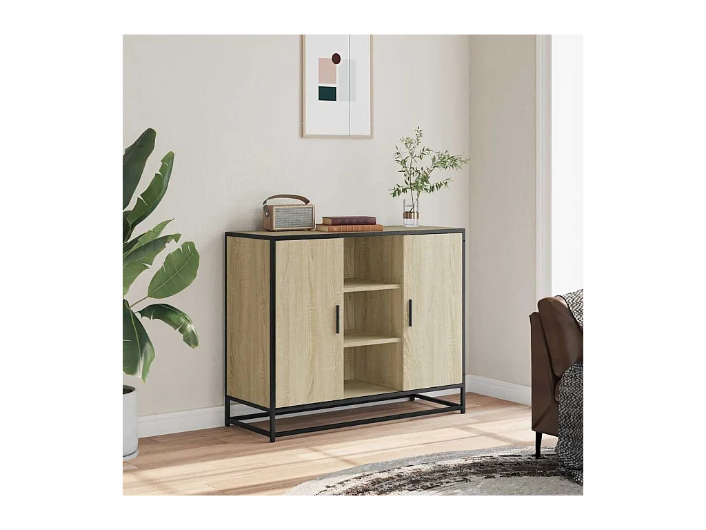 Buffet | Bahut | Meuble de rangement chêne sonoma 92x35x76 cm bois d'ingénierie