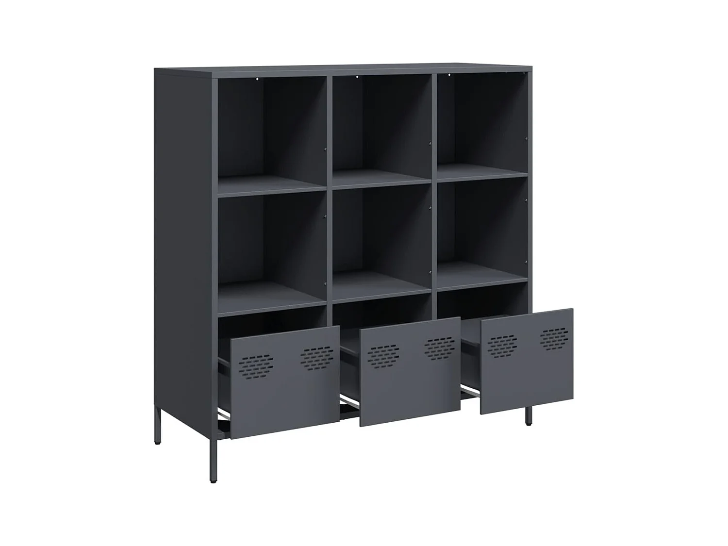 Credenza | Buffet | Armadio Antracite 101,5x39x103,5 cm Acciaio