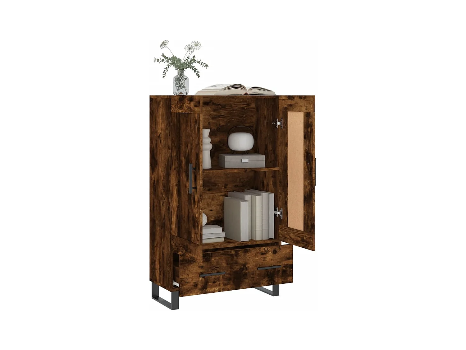 Credenza | Buffet | Armadio Rovere Fumo 69,5x31x115 cm in Legno Multistrato