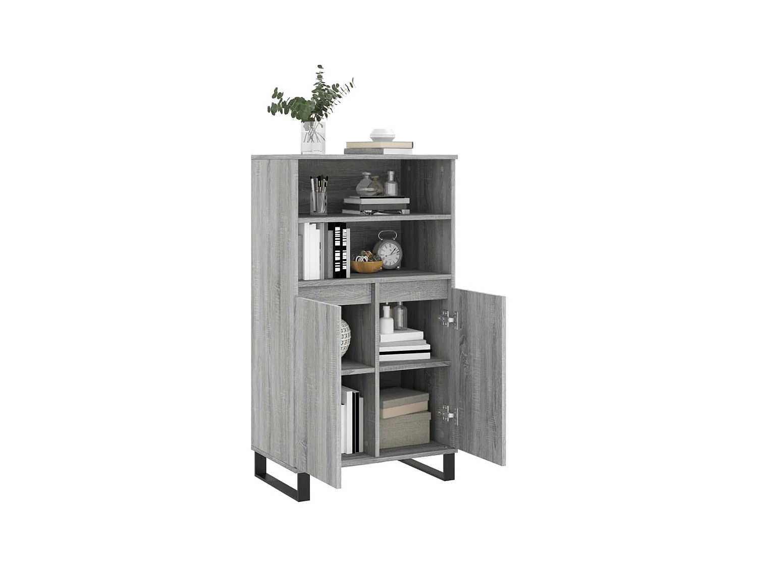 Buffet | Bahut | Meuble de rangement haut Sonoma gris 60x36x110 cm Bois d'ingénierie